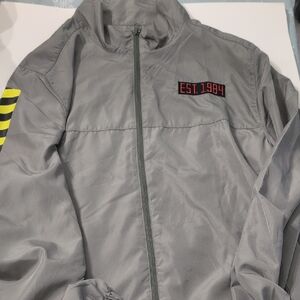 Men's Green Ghostbusters Windbreaker Jacket with Yellow Accents
